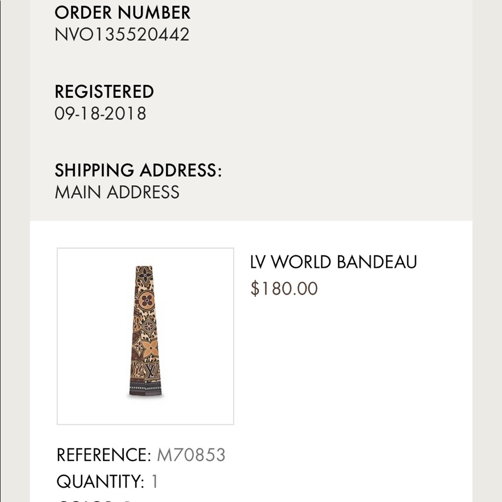 Authentic Louis Vuitton Bandeau/Scarf
